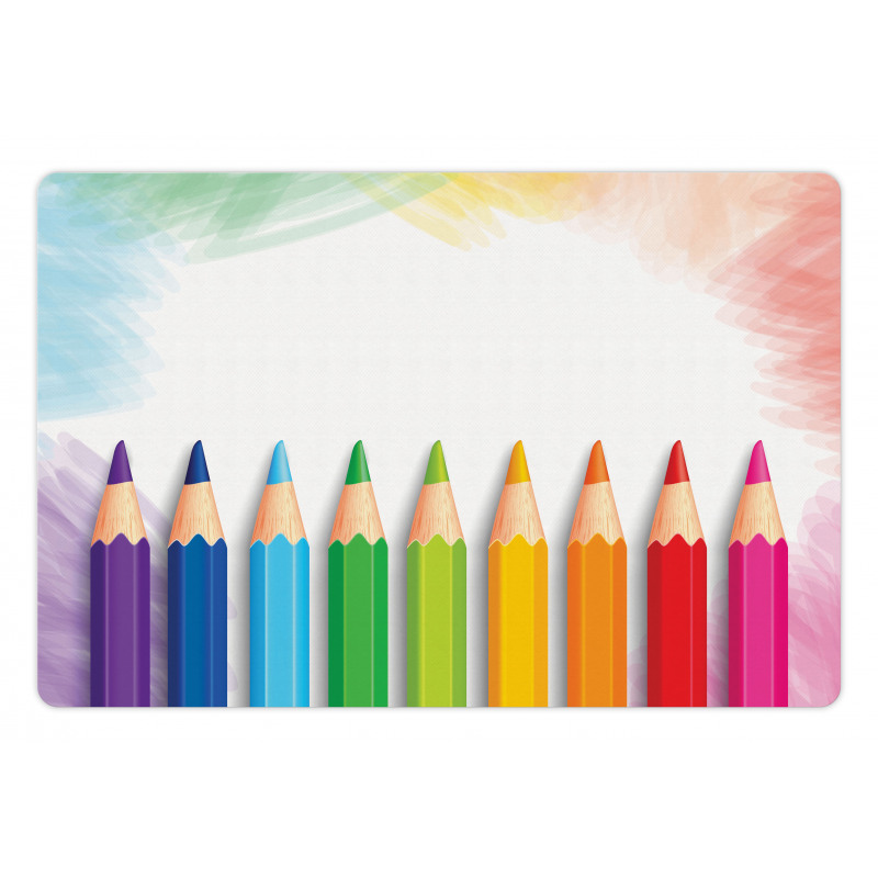 Realistic Colorful Pencils Pet Mat