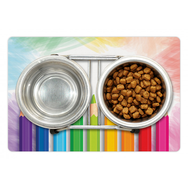 Realistic Colorful Pencils Pet Mat