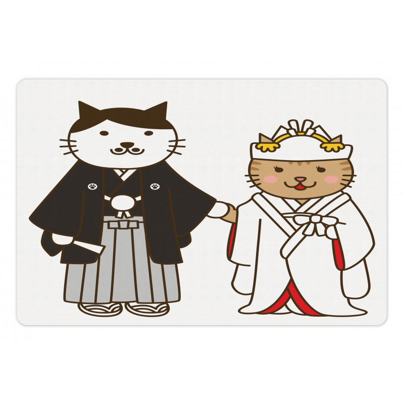 Bride and Groom Cats Pet Mat