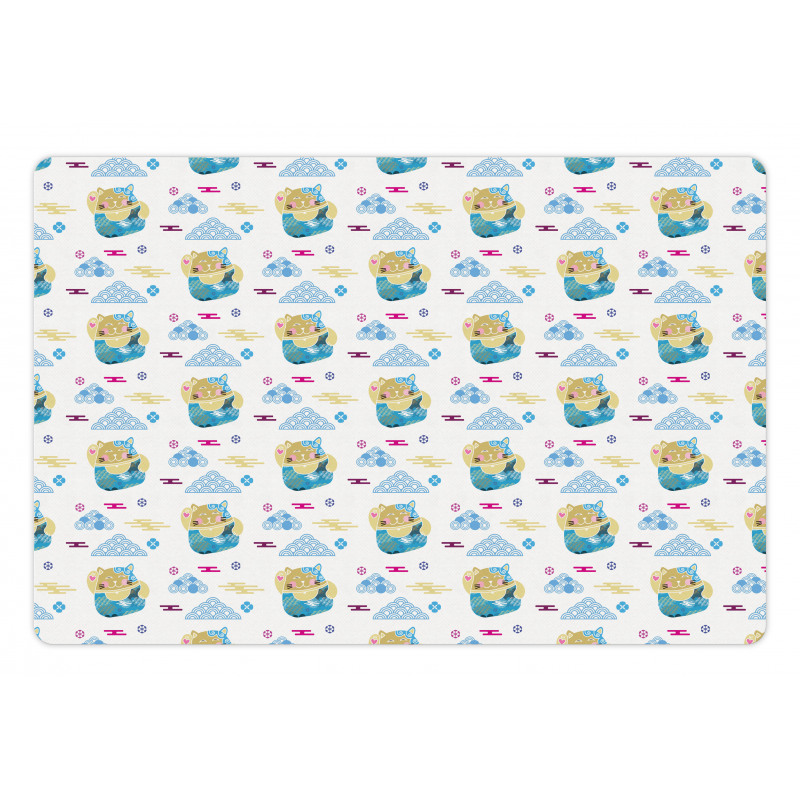 Clouds Maneki Neko Pet Mat