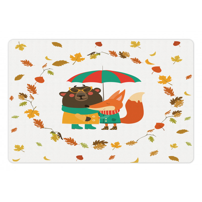 Autumn Fox and Bear Pet Mat