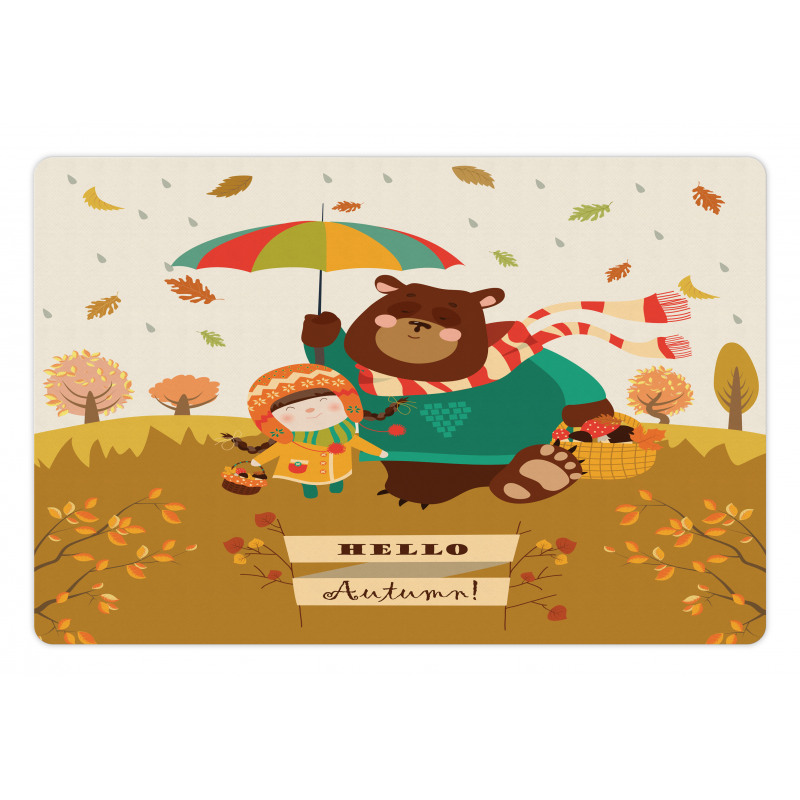 Hello Autumn Cartoon Pet Mat