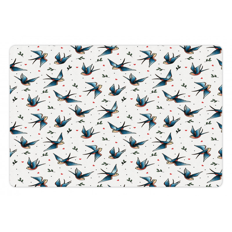 Flying Bird Heart Branch Pet Mat