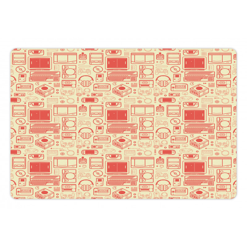 Retro Gaming Objects Pet Mat