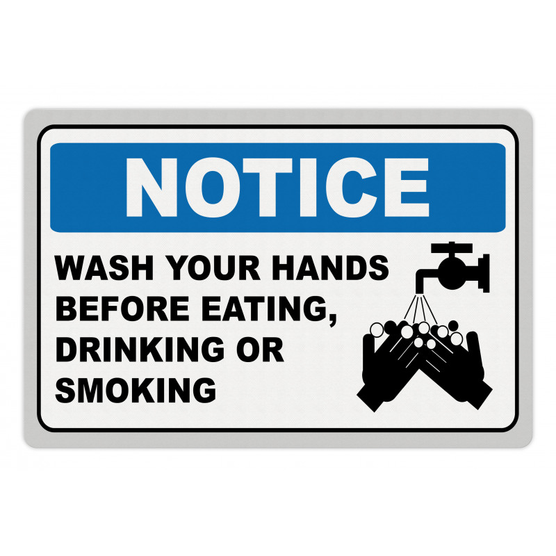 Notice Wash Hands Pet Mat