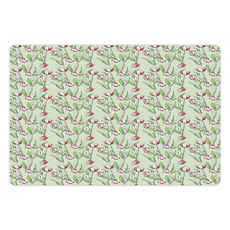 Abstract Tulips Pattern Pet Mat