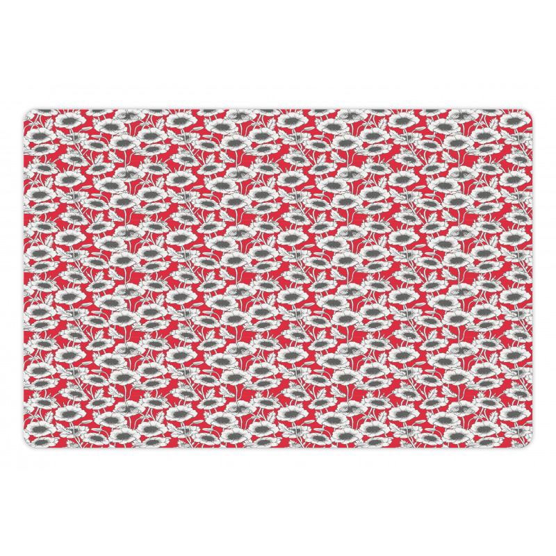 Spring Poppy Flowers Art Pet Mat