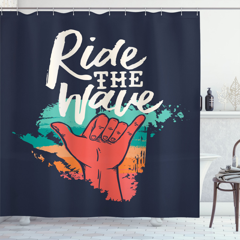 Ride the Wave and Gesture Shower Curtain