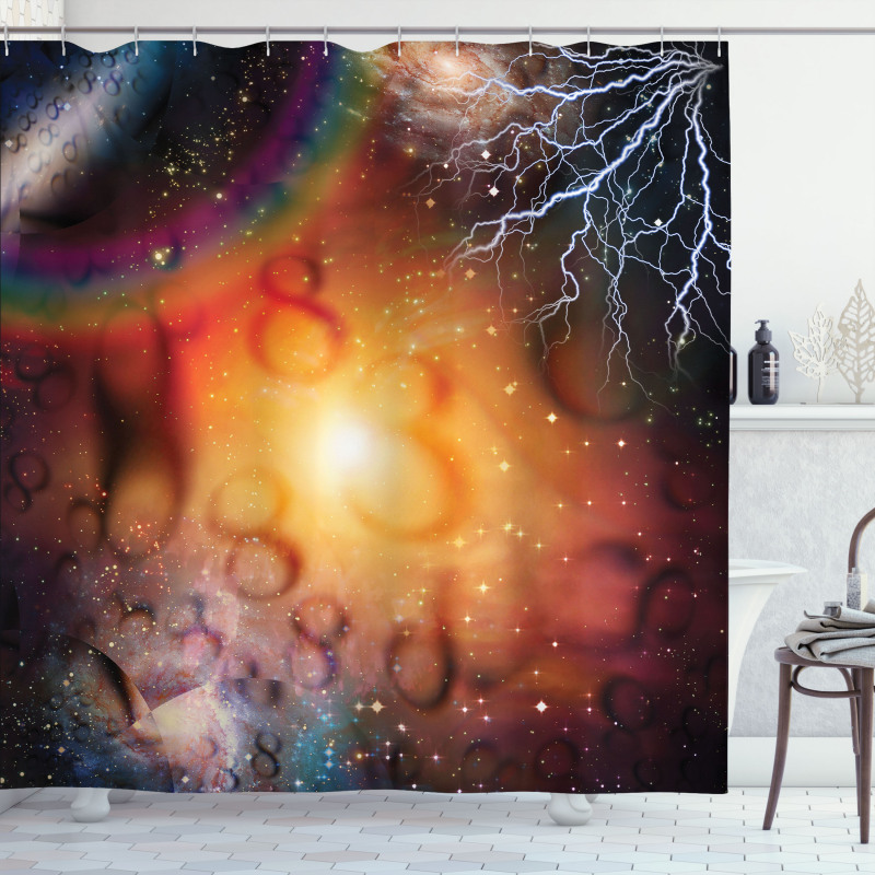 Universe and Electricity Shower Curtain