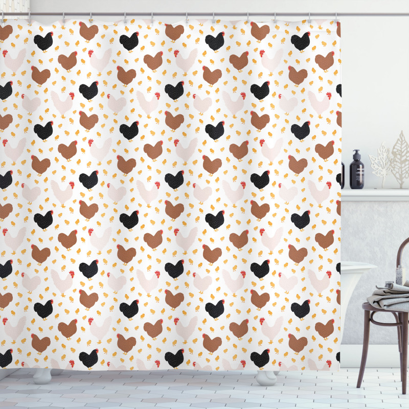 Domestic Birds Shower Curtain