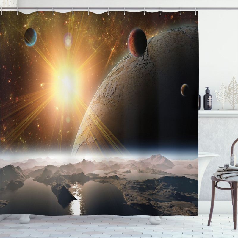 Moons Universe Earth Shower Curtain