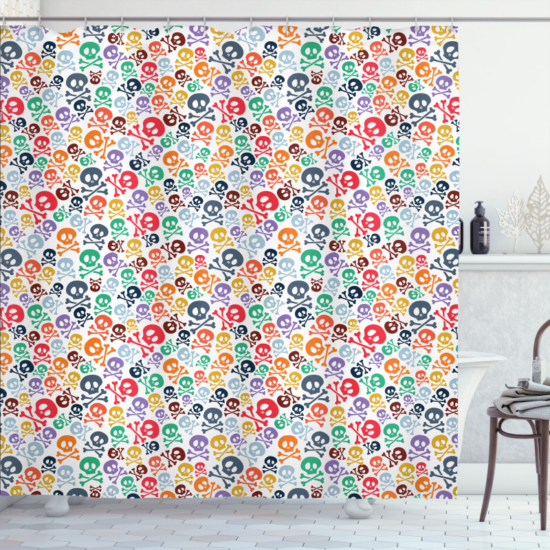 Halloween Theme Skull Shower Curtain