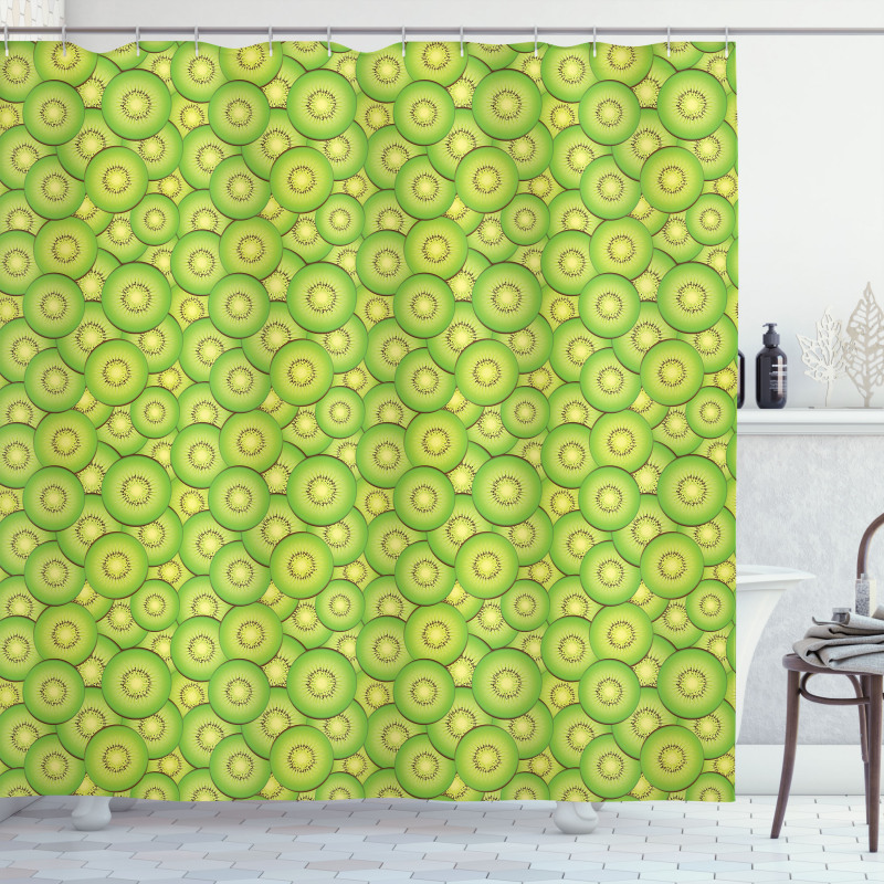 Exotic Fruit Slices Pattern Shower Curtain