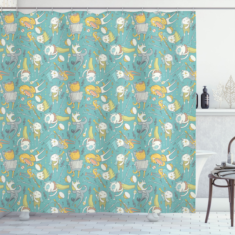 Musician Monsters Shower Curtain