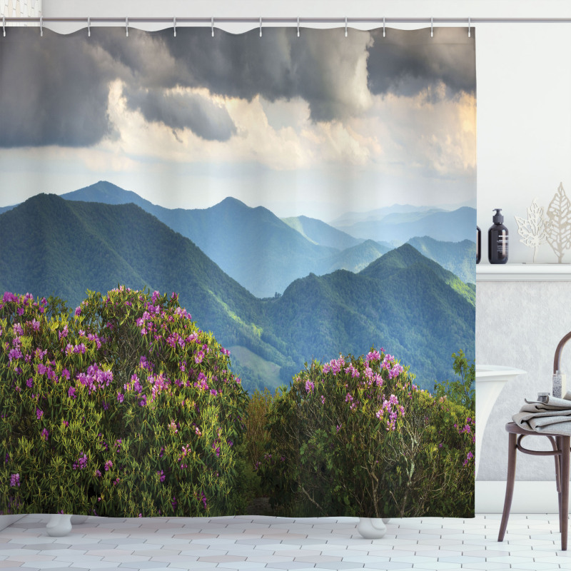 Mountain Peaks Azalea Shower Curtain