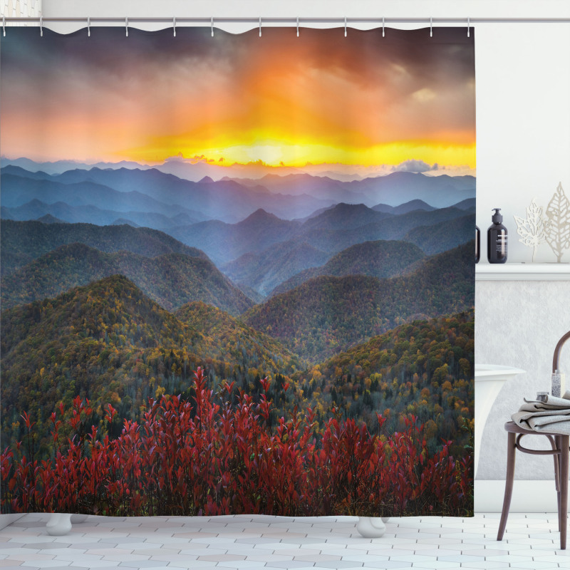 Picturesque Sunset NC Shower Curtain