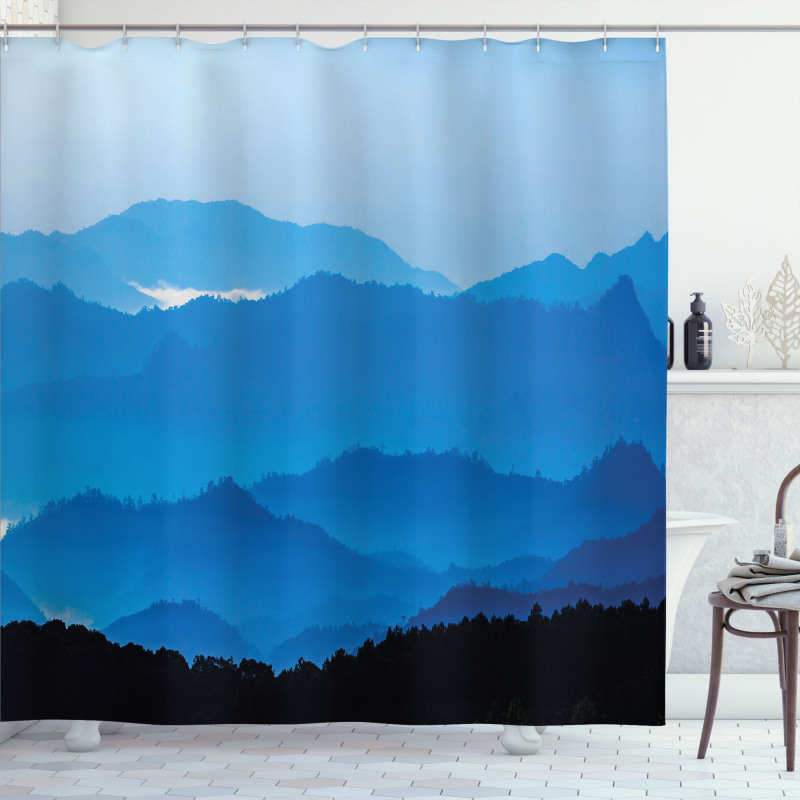 Misty Mountain Levels Shower Curtain