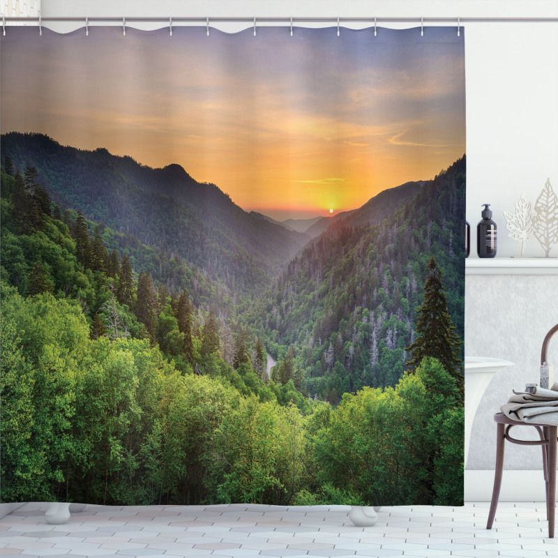 Newfound Gap Sunset Shower Curtain