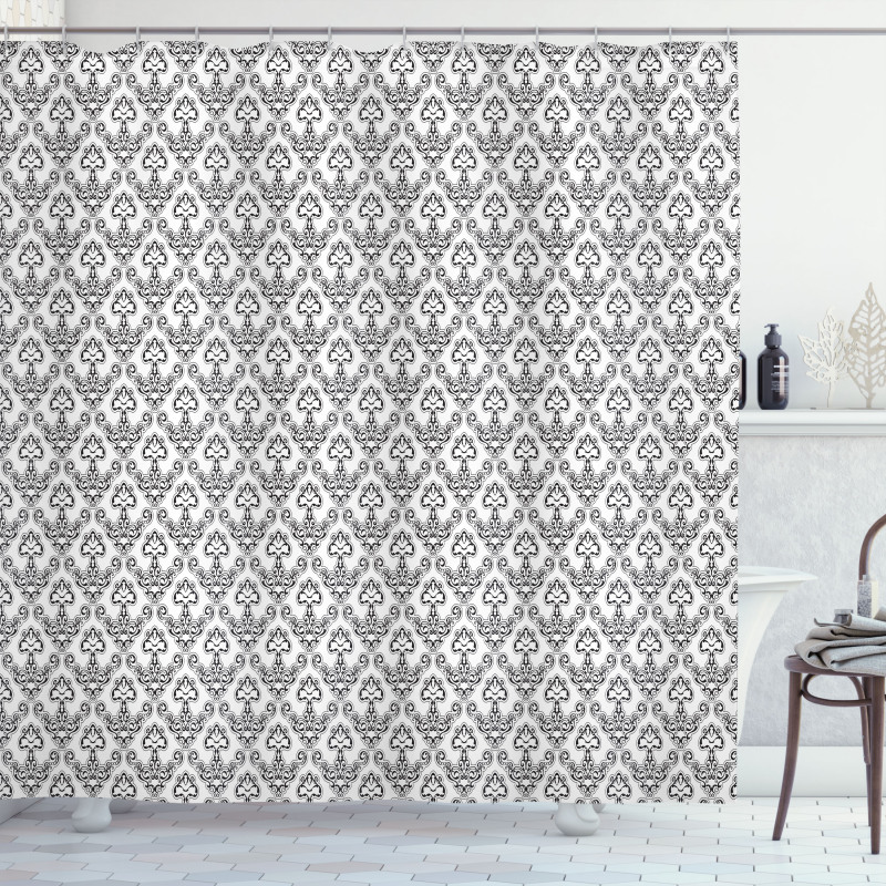 Monochrome Antique Ornate Shower Curtain