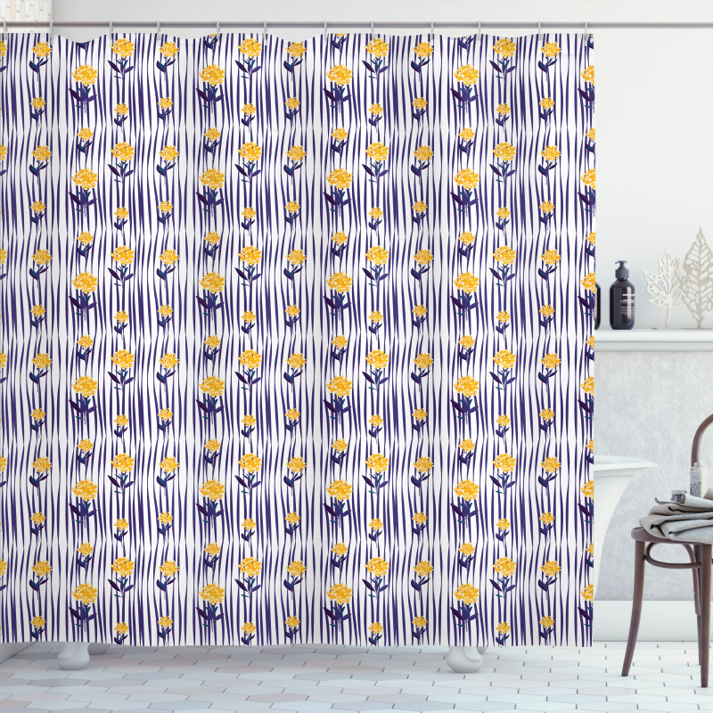 Chrysanthemum Pattern Shower Curtain