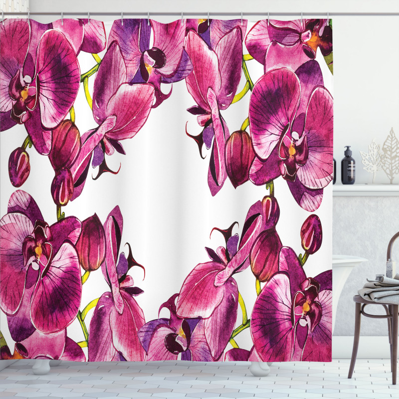 Fresh Spring Orchids Art Shower Curtain