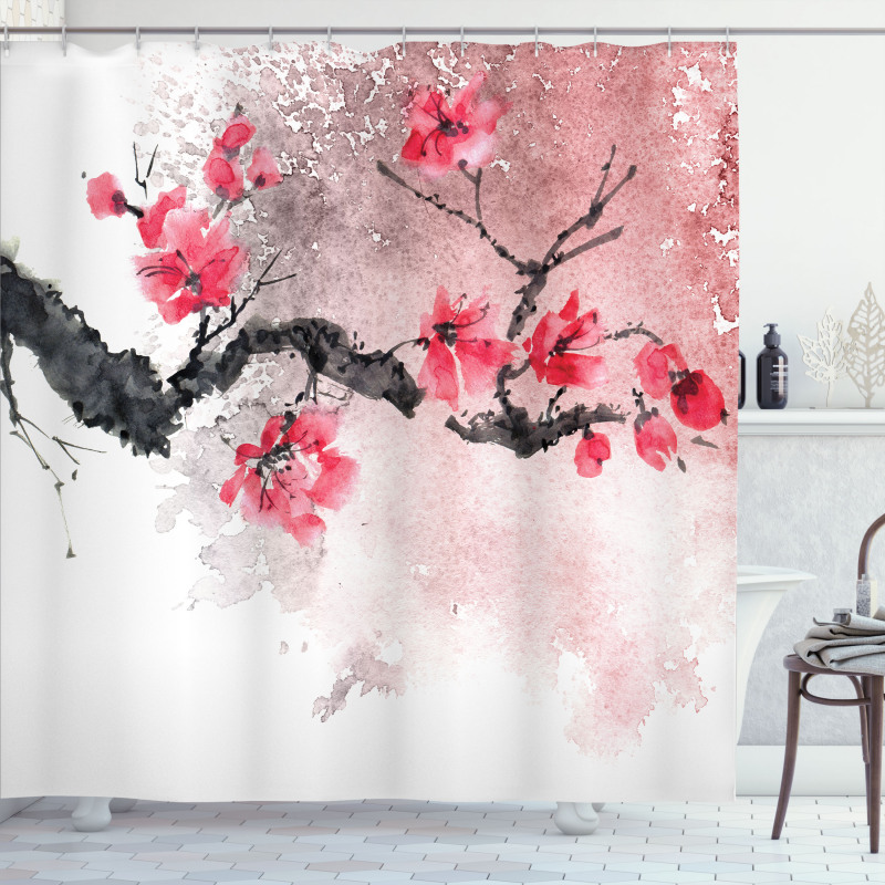 Watercolor Floral Art Shower Curtain