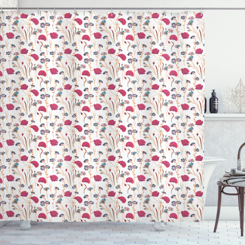 Calm Tones Wildflowers Art Shower Curtain