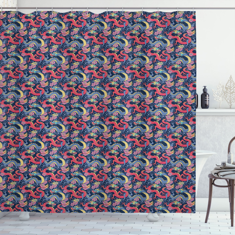 Highly Ornamented Floral Shower Curtain