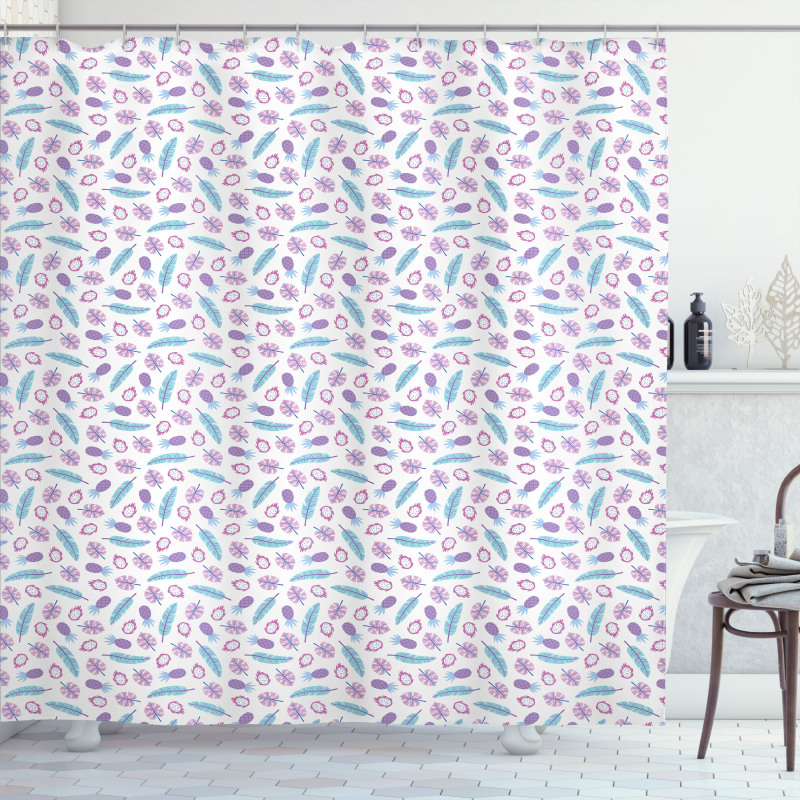 Repeating Pattern of Feather Shower Curtain