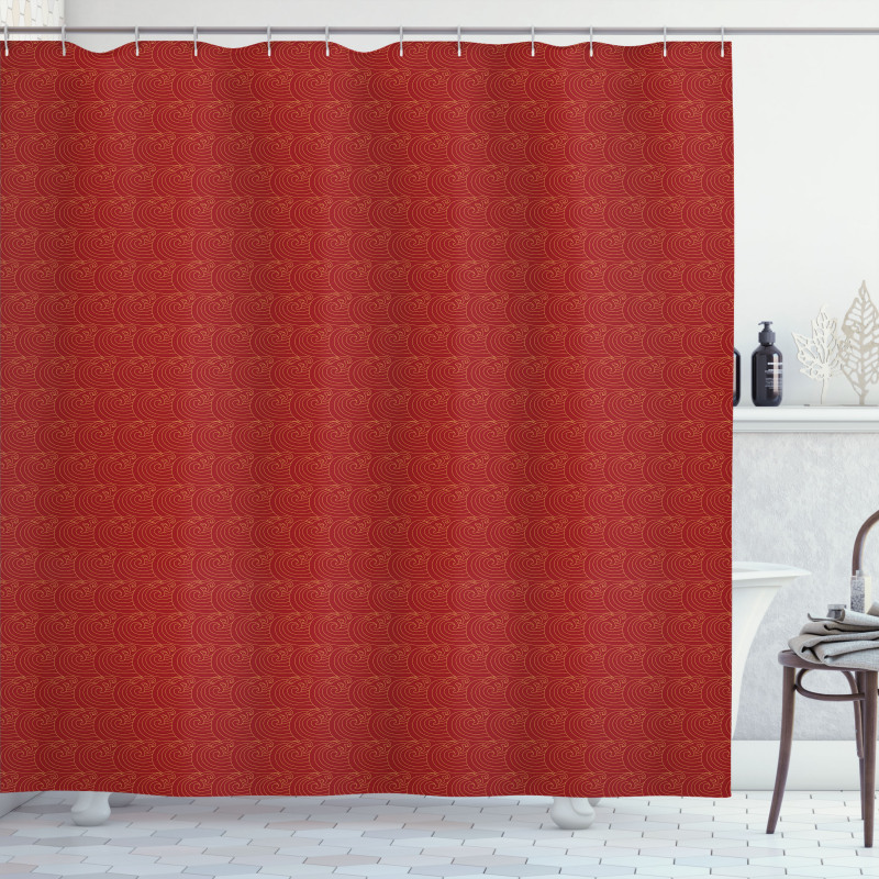 Traditional Japanese Curls Art Shower Curtain