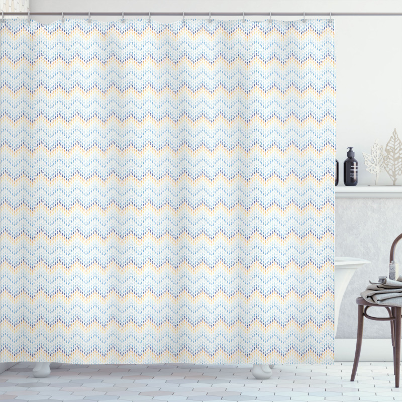 Chevron Abstract Curves Art Shower Curtain