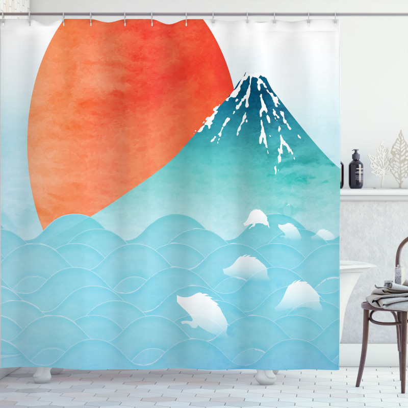 Japanese Far Eastern Nature Shower Curtain