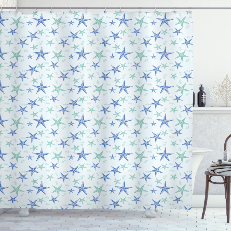 Nautical Theme Starfish Shower Curtain