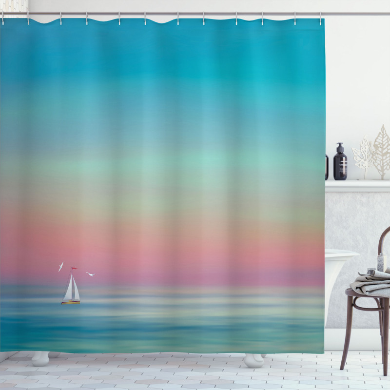 Ombre Calm Sea Tides Artwork Shower Curtain