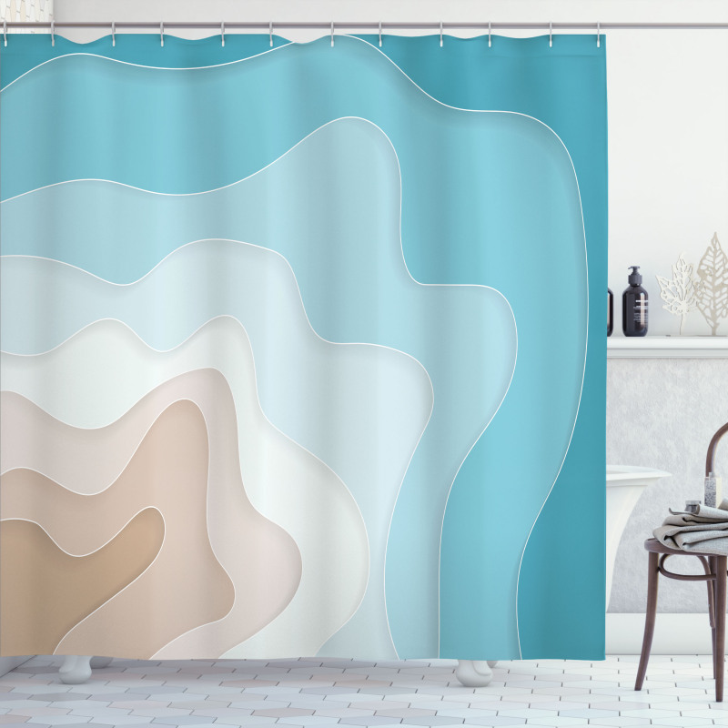 Geode Look Abstract Sea Art Shower Curtain