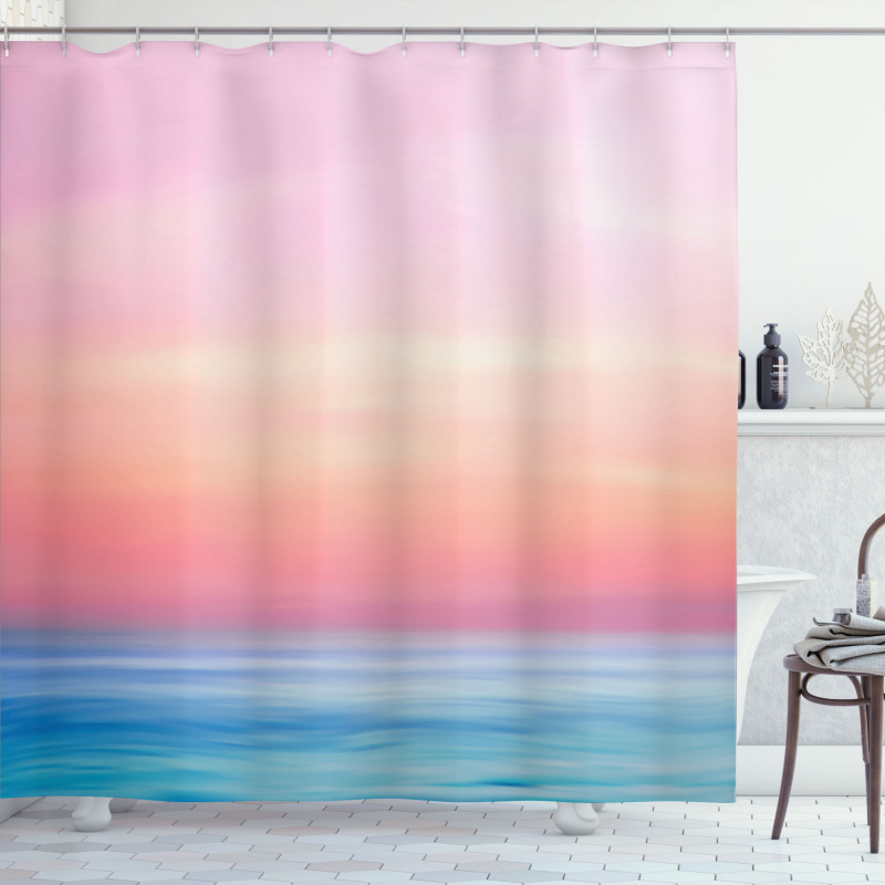 Ombre Sunset Calm Ocean View Shower Curtain