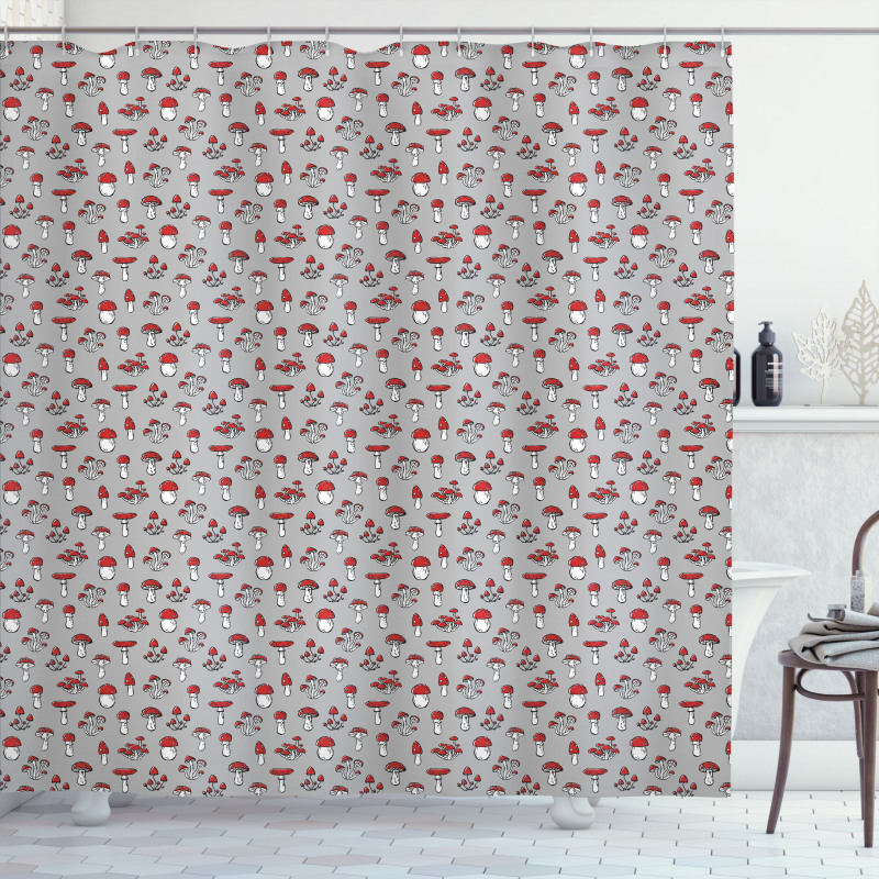 Amanita Fungus Pattern Shower Curtain