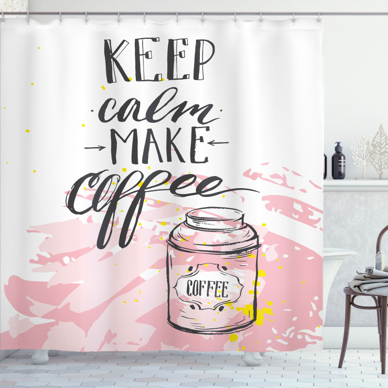 Strokes Make Coffee Shower Curtain