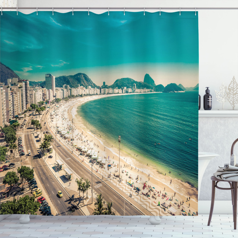 Copacabana Beach Art Shower Curtain