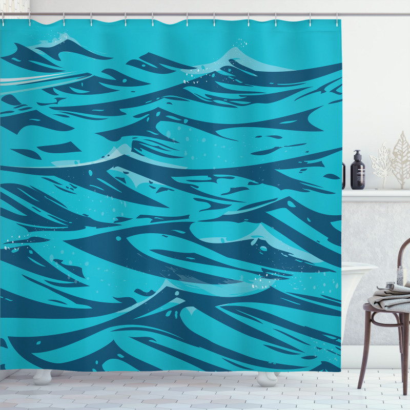 Abstract Waves Art Shower Curtain