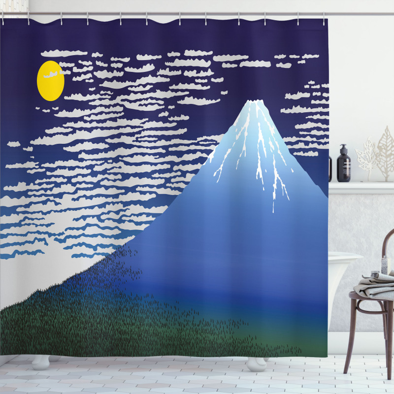 Nighttime Mountainous Area Shower Curtain