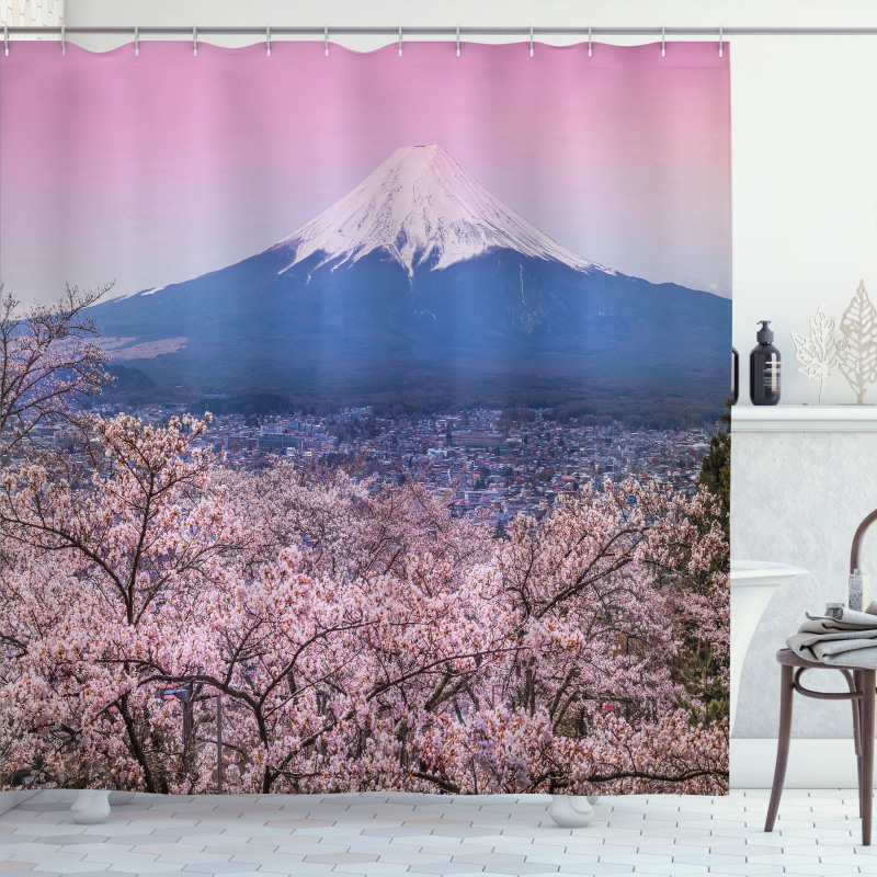 Spring Season Violet Tones Shower Curtain