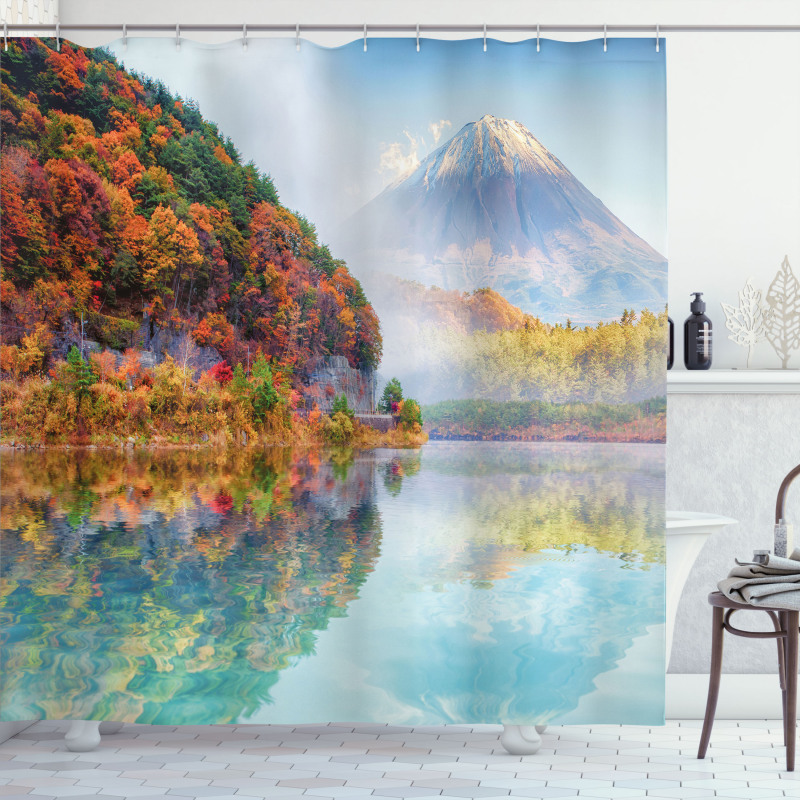 Foggy Climate in Autumn Time Shower Curtain