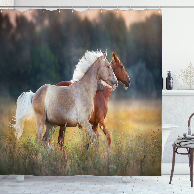 Horses Run Shower Curtain