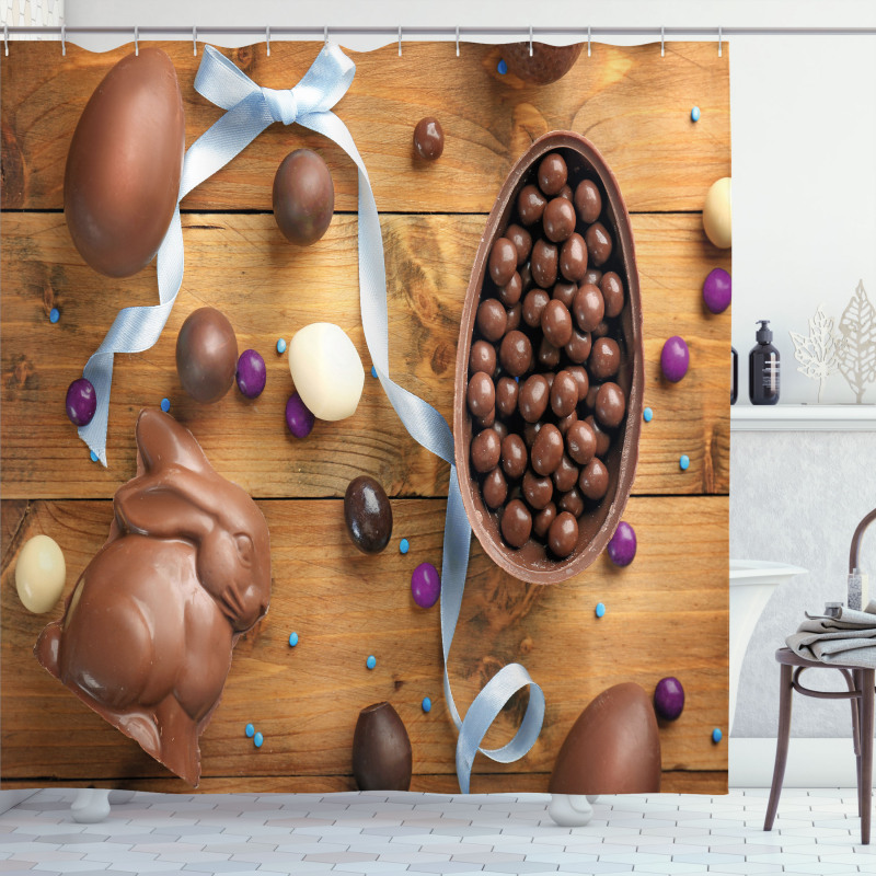 Chocolate Holiday Eggs Shower Curtain