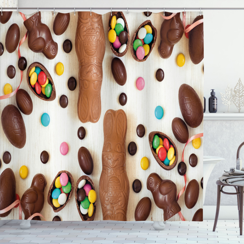 Choco Rabbits Shower Curtain