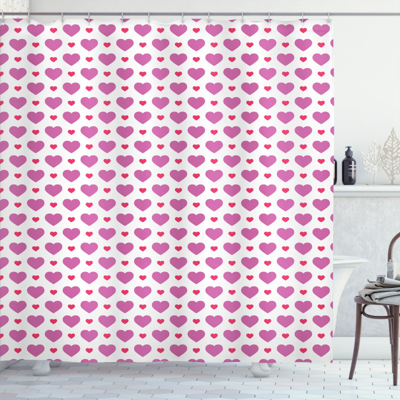 Simplistic Hearts Shower Curtain