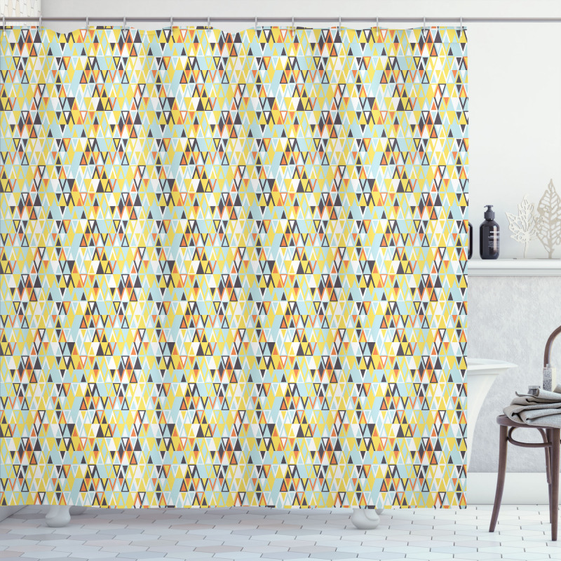 Nostalgic Art with Triangles Shower Curtain