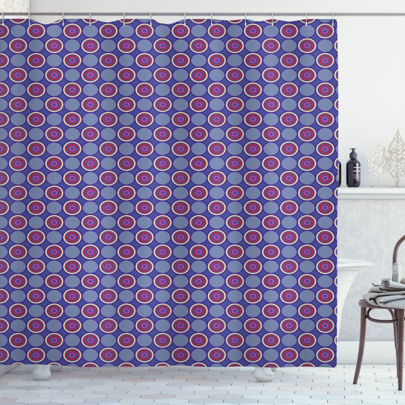 Abstract Retro Rounds Shower Curtain