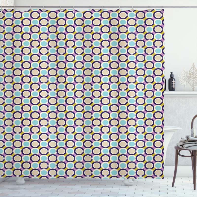 Nostalgic Groovy Rounds Shower Curtain